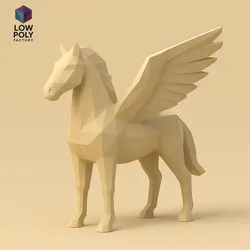 Pegasus - Winged horse from Greek mythology Low Poly style