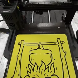 Spray stencil – CAULDRON AND FIRE