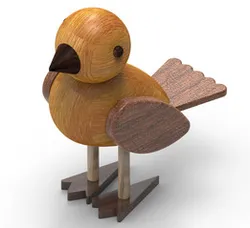 Wooden Sparrow Figurine