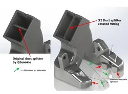 #0017 [Remix] X2 Delta P Duct [V2R2.2] for the MK3S(+) [New Flow Splitter]