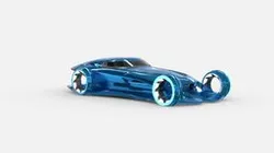 3d model concept blue metalic car