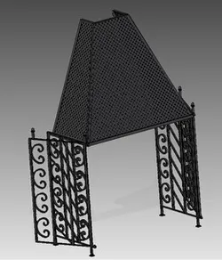 Blacksmith fireplace fence