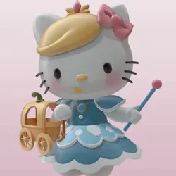 Characters & Creatures STL Download - cinderella hello kittyby Prinlab3d