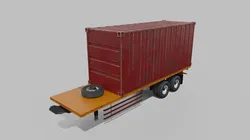 Container Trailer Low-poly
