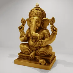 Ganesha Sculpture - 3D Model of the Hindu God of Wisdom and Prosperity