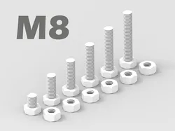 M8 Bolt and Nut - 6 variations