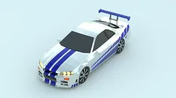 Nissan Skyline low poly game ready Low-poly Low-poly