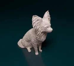 Papillon dog sitting 3D Print Model in Figurines 410529