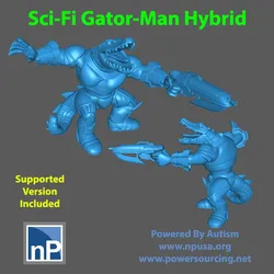 SciFi Gator-Man Hybrid 01 Free 3D Print Model in Game Accessories 412038