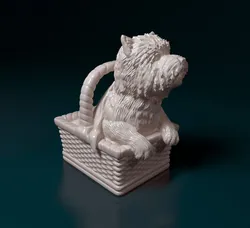 Toto in the basket 3D Print Model in Figurines 411266