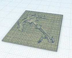 Engraved shark anchor in stone