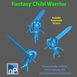 Fantasy Chibi Warrior Free 3D Print Model in Game Accessories 413487
