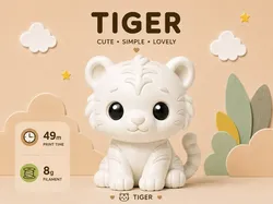 Figuritas de animales minimalistas y tiernas - tigre - Modelo de impresión 3D gratuito