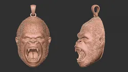 Gorilla pendant  3D Print Model in Pendants 414019