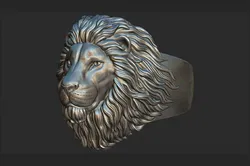 Lion ring 3D print model 3D Print Model in Rings 414587