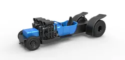 Pulling truck 2wd Hot rod with two V8 Version 2 Scale 1 to 25 3D Print Model in Vehicle 413803