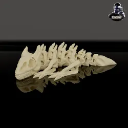 Skeleton Dragon Keychain - Articulated, Print in Place - No Supports