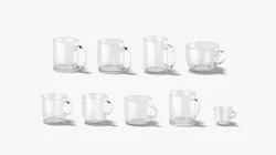9 Glass Mug Shapes - transparent mugs various forms and sizes