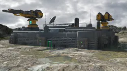 Gunnery Turret Outpost OBJ FBX