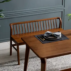 Inz solid wood bench table chair for two