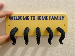 Key holder wall octopus fuzzy skin