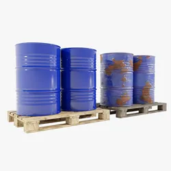 Pallet with Steel Barrels