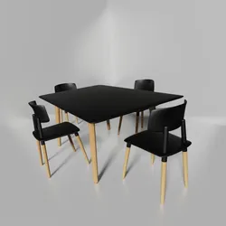 Table and chairs for rendering