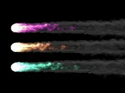 Animation of Asteroids linear flying through VDB EXR 3D model