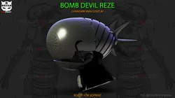 Bomb Devil Reze Helmet - Chainsawman Cosplay 3D print model 3D Print Model in Toys 418320