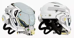Damaged Science fiction helmet Low-poly 3D model