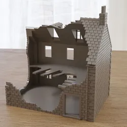 French House FH DS03 Destroyed Normandy Wargaming Terrain