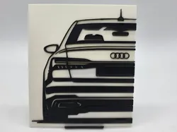 2D Wall Art Audi A6 C8 Limosine - Free 3D Print Model