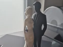 beautiful bride with black and white groom - Free 3D Print Model
