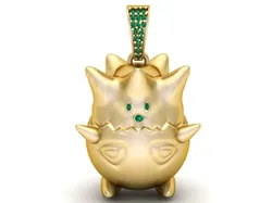 Cute Monster Charm Pendant Emerald Detail 3D Printable