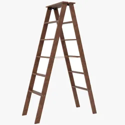 Double Sided Wooden Ladder Brown