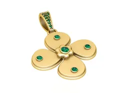Emerald Blossom Cross Pendant 3D Printable Jewelry Model