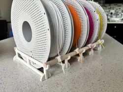 Filament Spool Rack (using wooden dowels/rods) - Free 3D Print Model