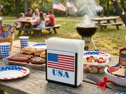 Interchangeable Napkin Holder - American Flag - Free 3D Print Model
