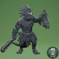 Lizardmen Veteran Trophy Hunter – Ancestral Enemy Slayer | Pre-Supported 32mm Fantasy Miniature