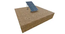 Lowpoly Ground Mounted Solar Panels-2 Rows of PV Modules