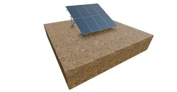 Lowpoly Ground Mounted Solar Panels-4 Rows of PV Modules