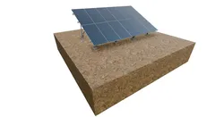 Lowpoly Ground Mounted Solar Panels-6 Rows of PV Modules