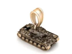 Military Tank Pendant with Diamond 3D PRINTABLE MODEL 3D Print Model in Pendants 629714