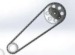 Motorcycle sprocket and chain assembly| SolidWorks