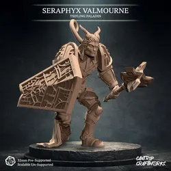 Seraphyx Valmourne, Tiefling Paladin - Cantrip Craftworks