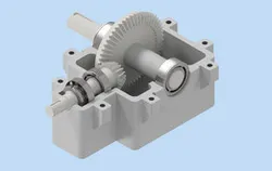 Simple bevel gear reducer.