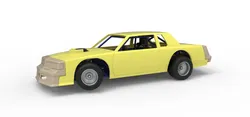 Vintage Dirt late model race car while turning Scale 1 to 25 3D Print Model in Vehicle 628752