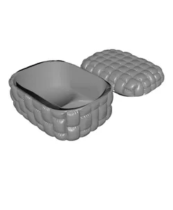 Woven Puffy Vanity Organizer – Modern Quilted Aesthetic Makeup & Jewelry Box