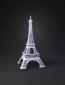 Create a stylized Eiffel Tower 3D model optimized for FDM 3D printing