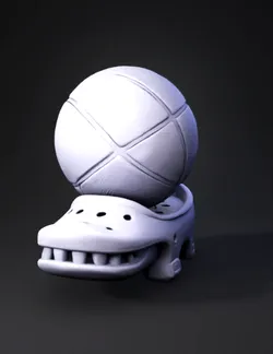 create me a croc charm that will fit perfectly and has a netball on th